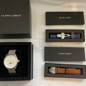 Filippo Loreti Venice Silver Automatic Mesh Watch
